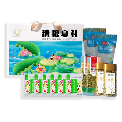 防暑降温的五谷杂粮礼盒套装 高温慰问夏季清凉礼盒 绿豆冰糖礼盒图5