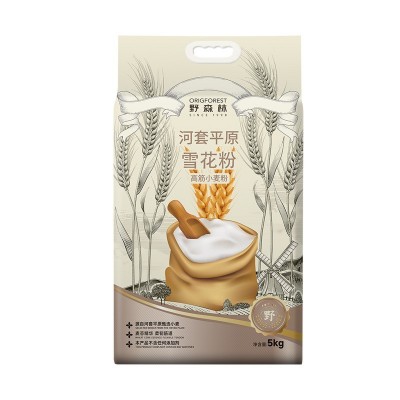 野森林 河套平原雪花粉 5kg 高筋小麦粉 粉 精品面粉 高筋面粉图5