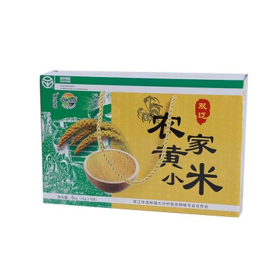 东北特产小米粗粮绿色食品农家黄小米5kg礼盒装厂家批发东北小米图5