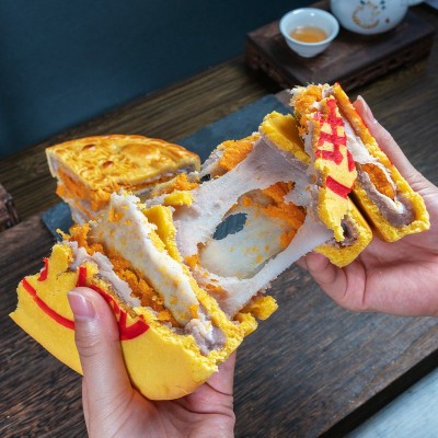 胖东来同款黄金大月饼蛋黄中秋月饼花好月圆喜饼闽南月饼厂 家批发图3