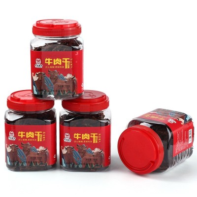 湖岭牛肉干净重350g桶装温州特产小零食休闲小吃五香原味量大批发图3