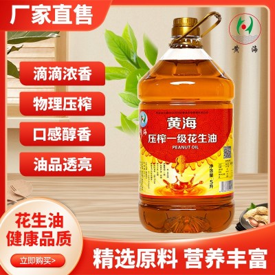 厂家批发黄海一级压榨花生油浓香植物调和食用油工厂批发5L花生油图3