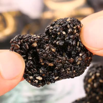 芝麻丸蜂蜜九蒸九嗮黑芝麻丸独立包代发500g 手工代餐黑芝麻丸图2