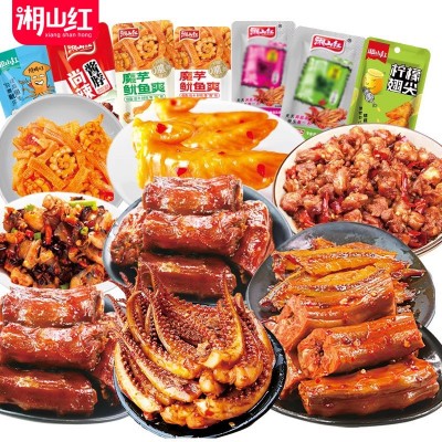 湘山红辣卤零食大礼包麻辣熟食混装20包学生零食追剧解馋休闲食品图2