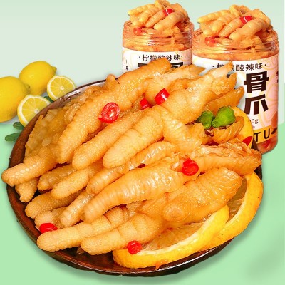 酸辣无骨鸡爪蒜香柠檬凤爪商用批发小吃网红零食即食500g一件代发图2