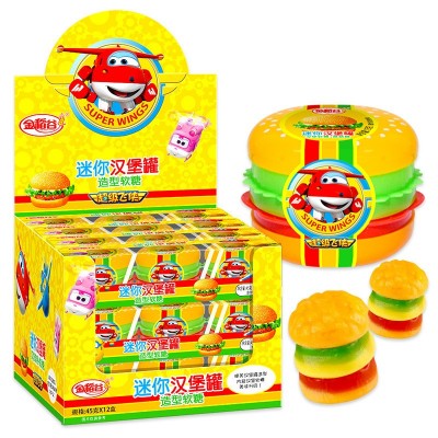 金稻谷新款45g迷你汉堡罐造型软糖儿童零食趣味糖果学校超市批发图4
