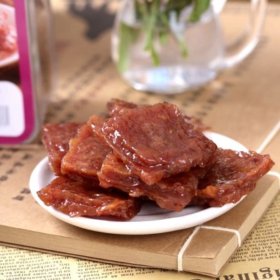 尊杰jj165g猪肉脯多种口味盒装片状猪肉脯单片密封包装休闲肉零食图2