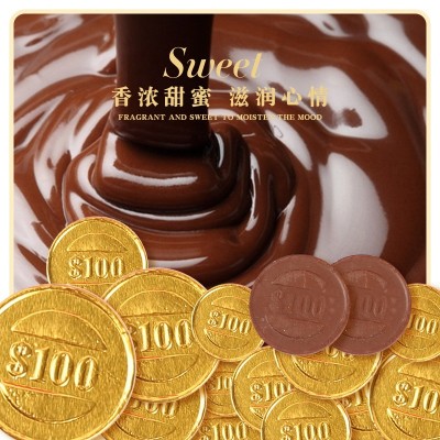 供应金币巧克力烘焙蛋糕装饰零食黑巧克力婚庆糖果硬币巧克力罐装图4