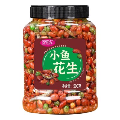 捉馋记小鱼花生网红小鱼干花生米下酒菜零食小吃油炸花生烧烤图5