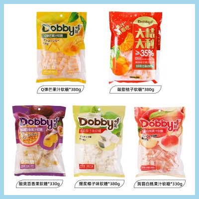 Dobby 果汁软糖380g爆浆水果味橡皮QQ糖网红零食糖果芒果休闲食品图5