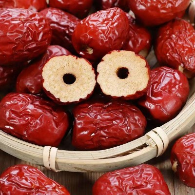 新疆无核若羌红枣批发500g 去核空心枣泡水煲汤干吃枣去核红枣干图2