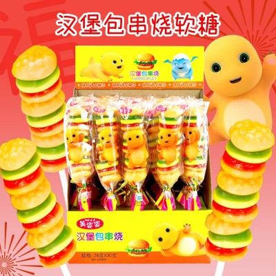 新品金稻谷28克串烧汉堡橡皮糖软糖创意网红糖果超市零售儿童零食图2