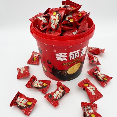 麦丽素巧克力桶装可可脂独立小包装休闲网红食品贴牌加工散称批发图2