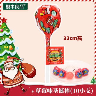【圣诞限定】超大支棒棒糖6大支装*10小支平安夜节日创意零食批发图2