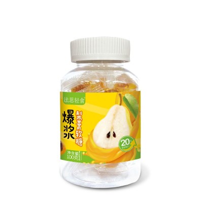 法思轻食爆浆梨膏软糖甘甜润喉护嗓糖果零食夹心糖果爆浆 慈梨膏图4