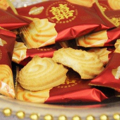 金冠多能多曲奇牛奶喜饼双喜糖果喜饼干结婚休闲零食散装小吃早餐图4