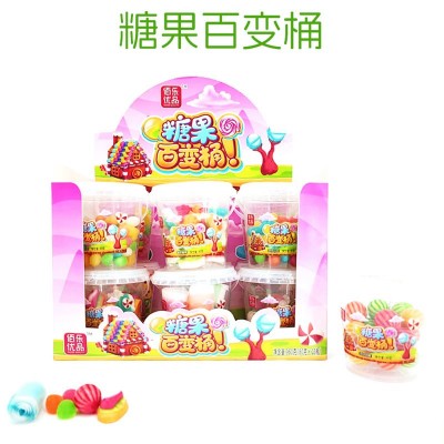 果味软糖果C卷橡皮糖泡泡糖桶装水果味儿童休闲果汁酸砂糖网红爆图2