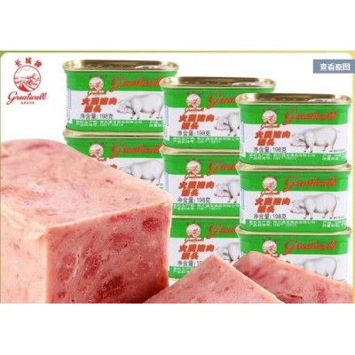 长城牌小白猪火腿猪肉罐头即食小猪午餐肉户外下饭菜 198g*6罐装图4