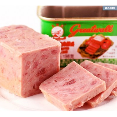 长城牌小白猪火腿猪肉罐头即食小猪午餐肉户外下饭菜 198g*6罐装图2