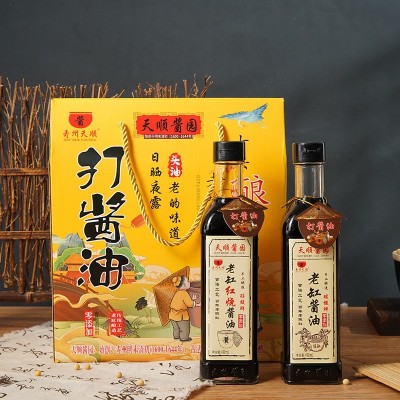 寿州天顺 传统手工 老缸系列酱油礼盒 蒸煮烹饪家用酱油图2