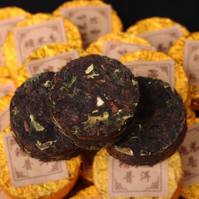 糯米香普洱小沱茶云南饼型迷你小沱茶熟茶批发古树纯料宫廷陈香6g图2