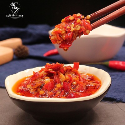 坛坛乡湖南辣椒酱拌饭酱12g*200袋剁椒鱼头豉香蒜蓉朝天椒拌面酱图4