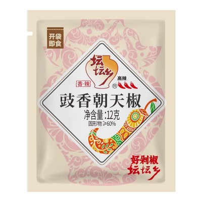 坛坛乡湖南辣椒酱拌饭酱12g*200袋剁椒鱼头豉香蒜蓉朝天椒拌面酱图5