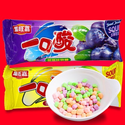 集旺嘉一口酸酸妞水果味软糖8090后怀旧童年橡皮糖零食批发批发